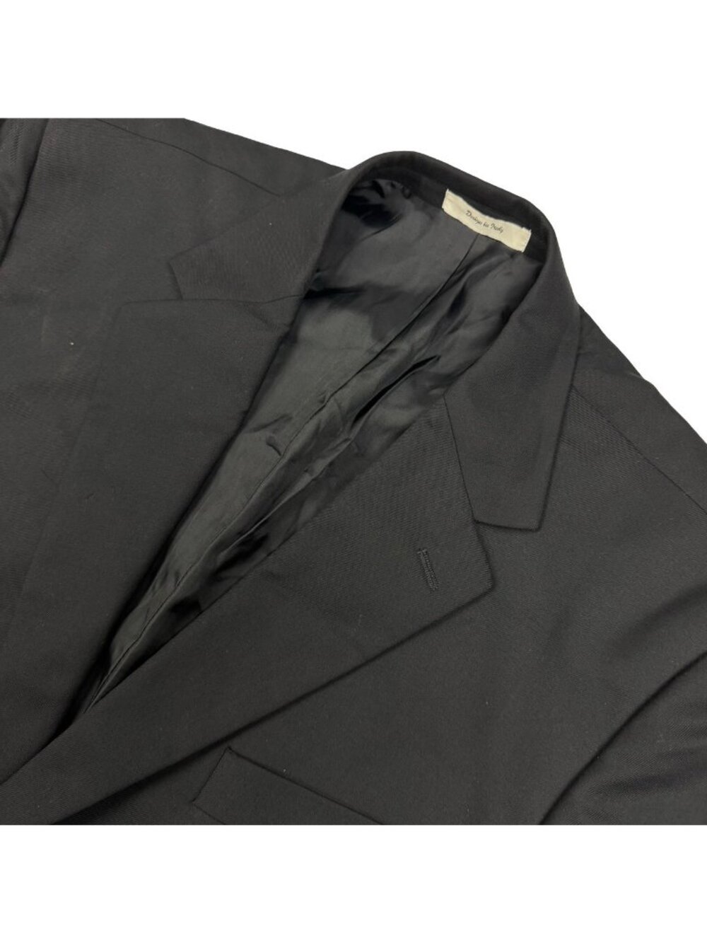 Ezra K Men’s Cashmere Wool 2-Button Blazer Black • Italy • 44R